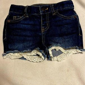 Baby girl denim cat & jack shorts. Never worn tags removed for washing. Size 18M